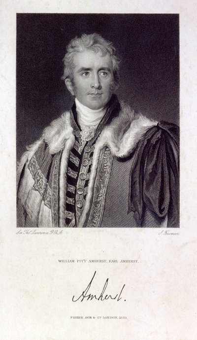 William Pitt Amherst, Earl Amherst of Arracan (1773-1857), engraved by Samuel Freeman (1773-1857), 1829 by Thomas Lawrence